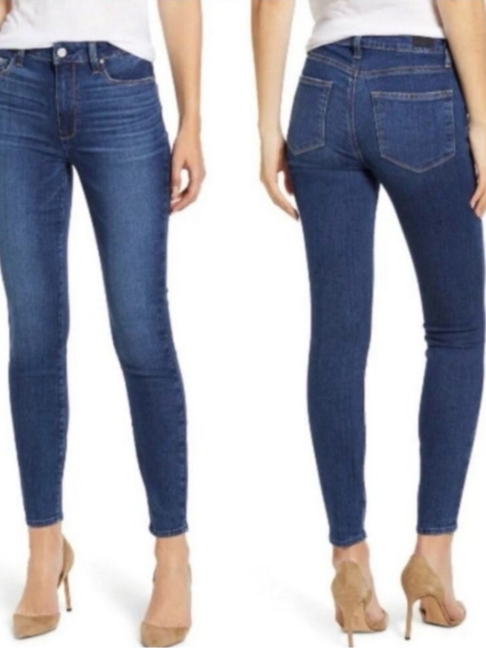 PAIGE Medium Wash High Rise Hoxton Slim Straight Jeans 28 NWT